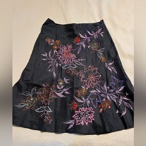 Anne Carson linen beaded a line skirt lined.size 8